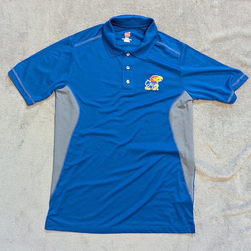 Hanes Kansas Jayhawk Polo Shirt - Medium